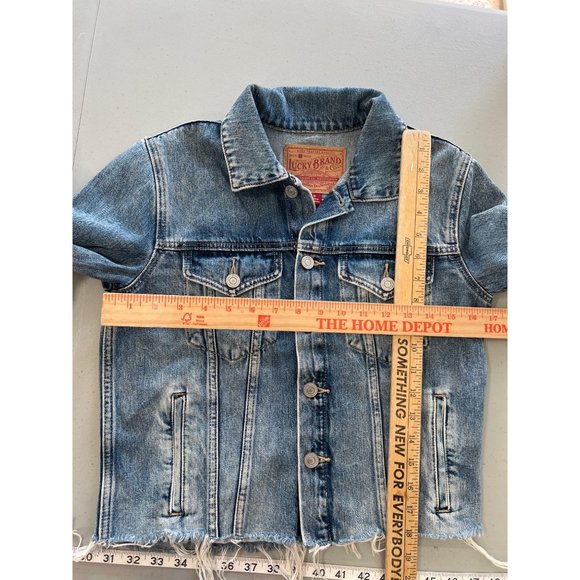 Lucky Brand The Tomboy Trucker Jacket Women S Blue Denim Jean Ranch Farm Western - Picture 4 of 8